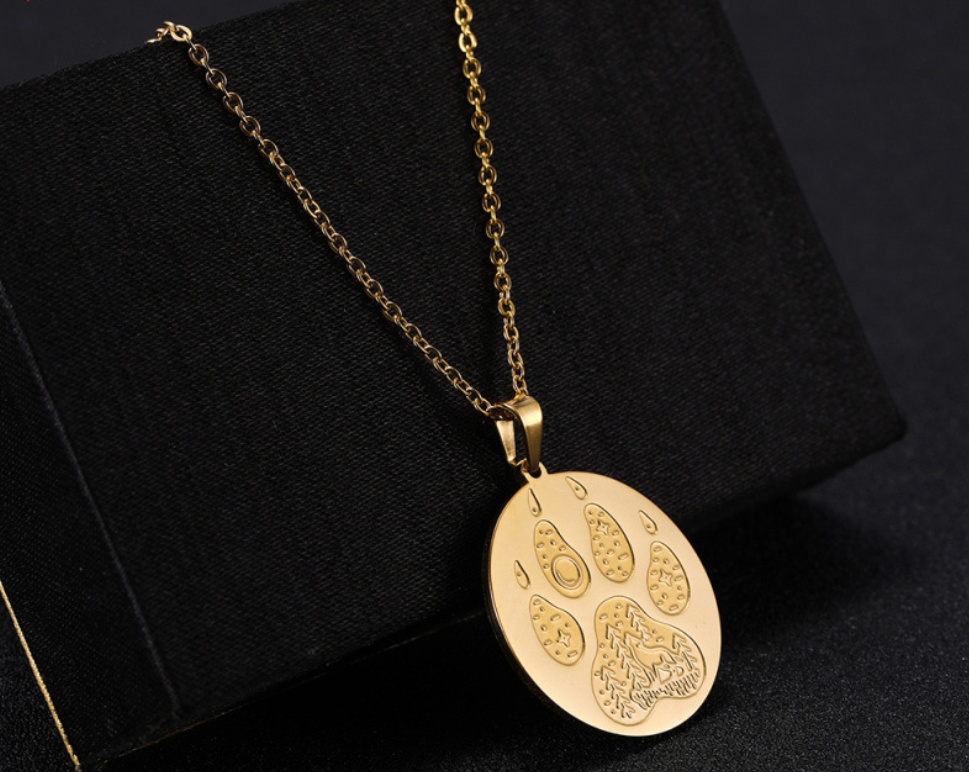 Collier Empreinte Féline – Élégance dorée sauvage – Image 4