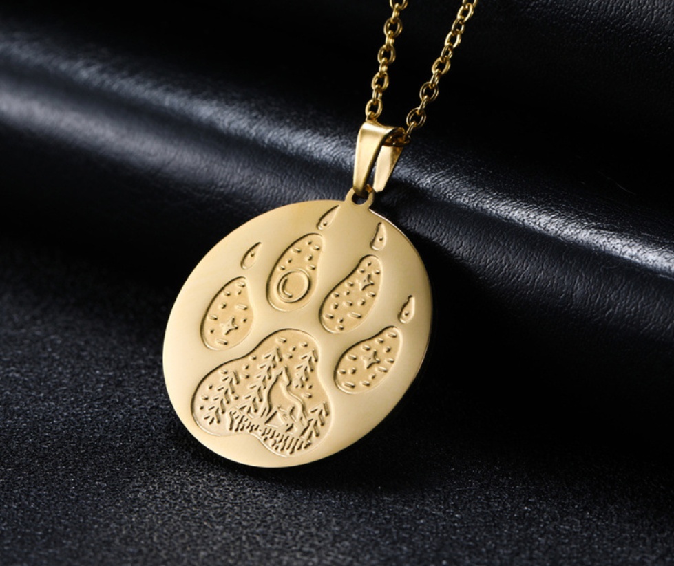 Collier Empreinte Féline – Élégance dorée sauvage – Image 2