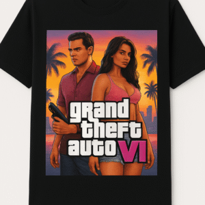 Visuel GTA 6 – Illustration Vice City Sunset | Design HD pour T-shirt, Poster, Stickers | Art Gaming Style Rocksta